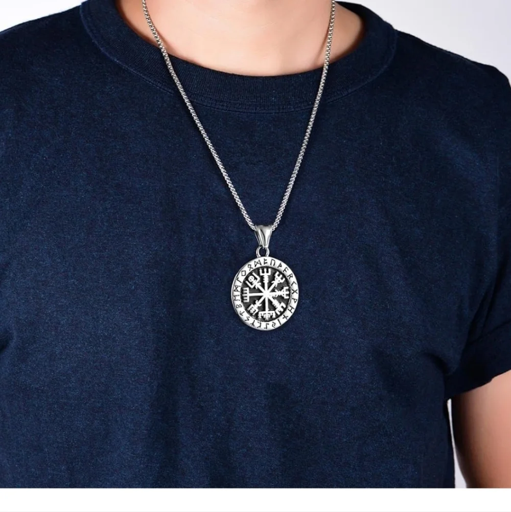 Silver Norse Symbol Pendant Necklace
